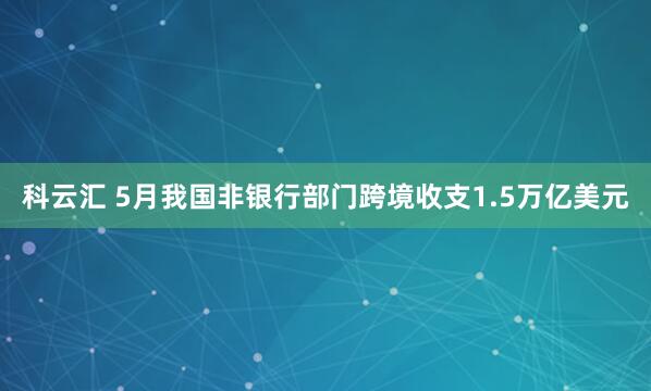 科云汇 5月我国非银行部门跨境收支1.5万亿美元